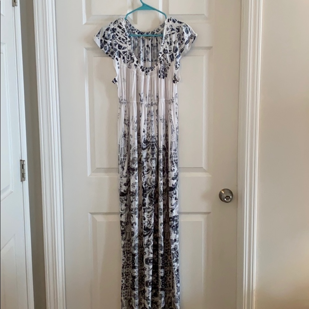 Navy blue and white Maxi dress